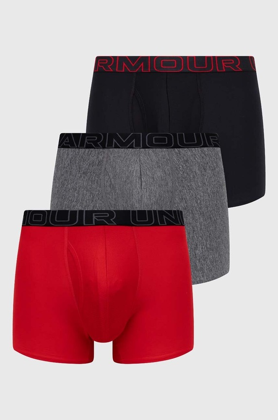 Μποξεράκια Under Armour 3-pack εφαρμοστό σορτς μπόξερ κόκκινο 25UUSHJ043