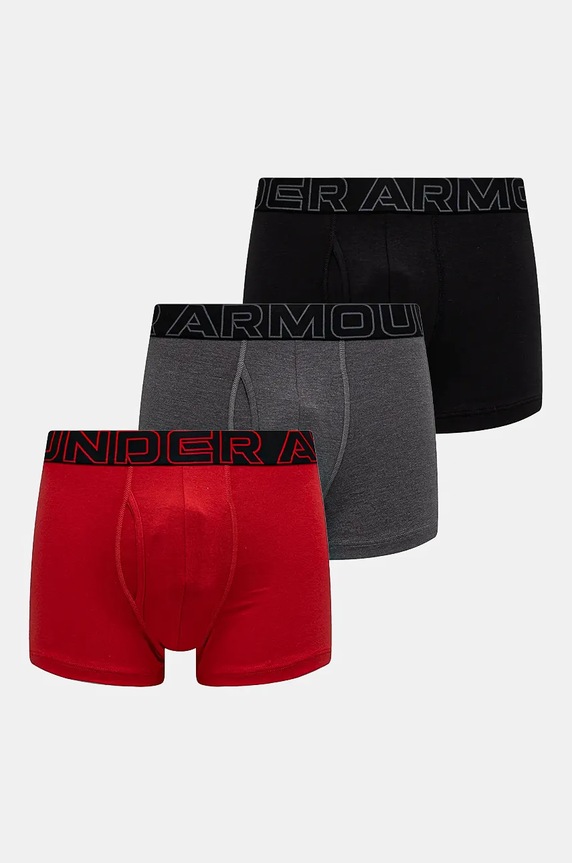 Under Armour μποξεράκι Ανδρικό 83 Perf Cotton 3in 3-pack εφαρμοστό σορτς μπόξερ γκρί 25UUSHJ083