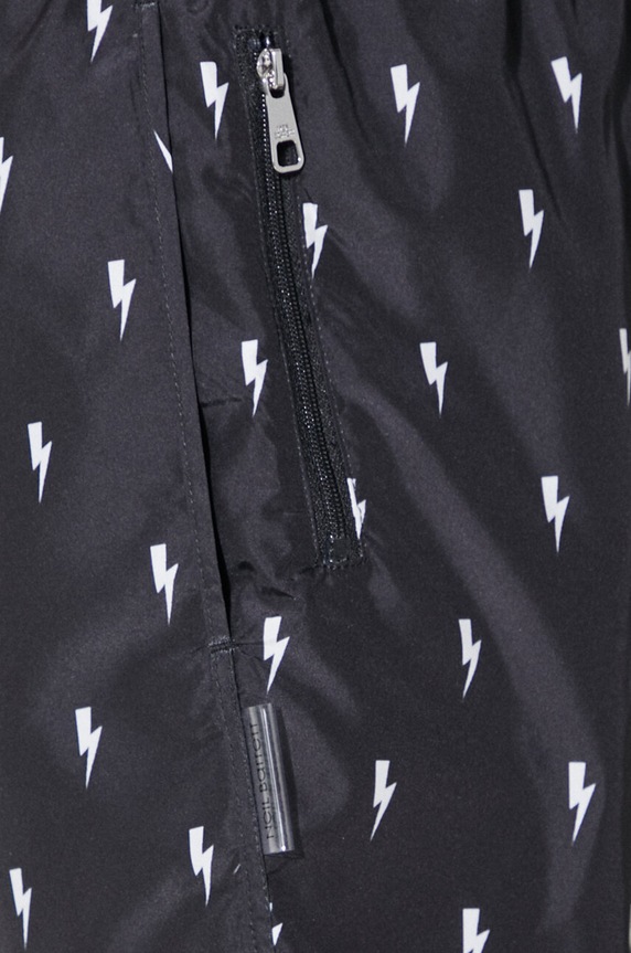 Neil Barrett pantaloni scurti de baie All-Over Micro Bolts MY58026A.Y068.524N negru