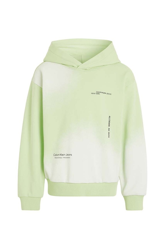 Dětská bavlněná mikina Calvin Klein Jeans IU0IU00549.128.176.PPYH zelená SS24