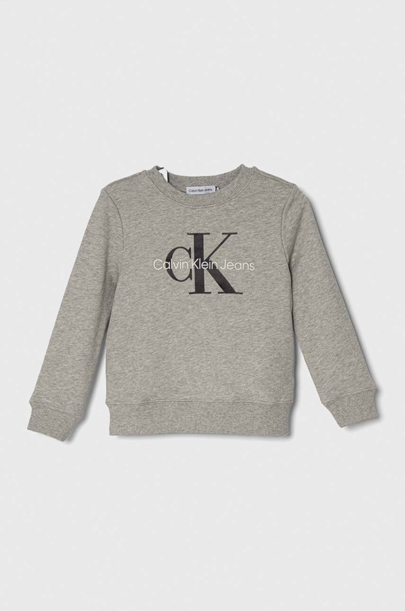 Calvin Klein Jeans hanorac de bumbac pentru copii print gri IU0IU00602.128.176.PPYH