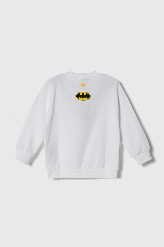 Dětská bavlněná mikina United Colors of Benetton x DC 3J68G10EB.P.Seasonal bílá SS24