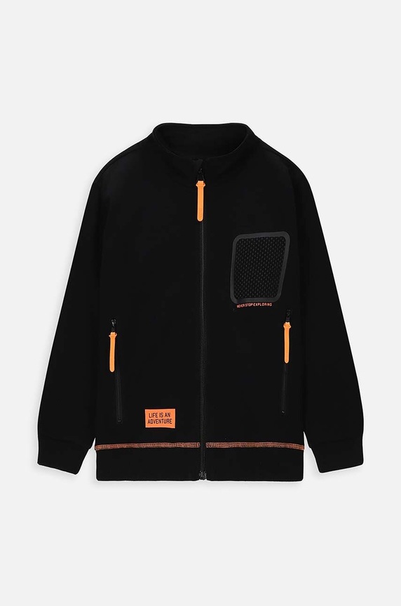 Coccodrillo gyerek melegítőfelső pamutból pamut fekete WC4132201DEK