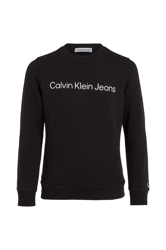 Dětská bavlněná mikina Calvin Klein Jeans IU0IU00581.PPYH černá AW24