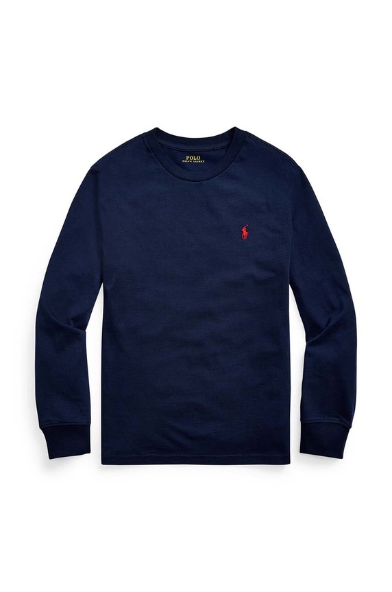 Detská bavlnená mikina Polo Ralph Lauren bavlna tmavomodrá 323843804002