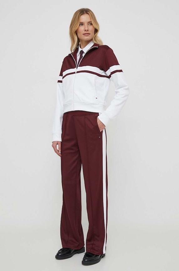 Mikina Tommy Hilfiger WW0WW41136 burgundské SS24