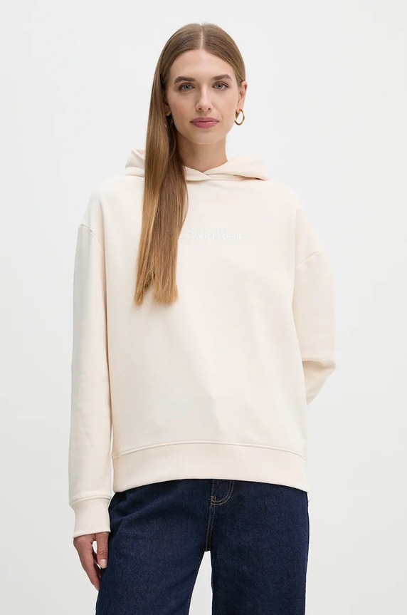 Bavlnená mikina Calvin Klein béžová K20K205449