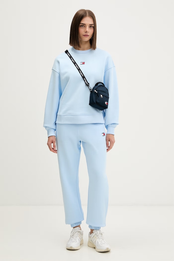 Tommy Jeans bluza damska bawełniana DW0DW17325 niebieski SS26