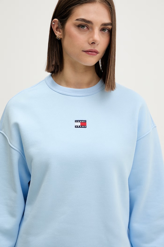 Tommy Jeans felpa da donna in cotone blu DW0DW17325