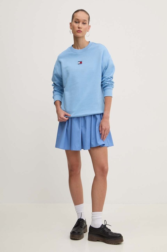 Bavlněná mikina Tommy Jeans DW0DW17325 modrá SS26