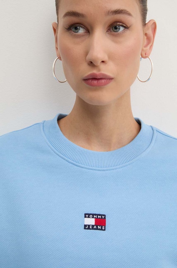 Bavlněná mikina Tommy Jeans DW0DW17325 modrá