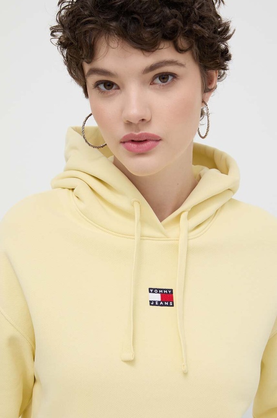 Tommy Jeans bluza bawełniana żółty DW0DW17326