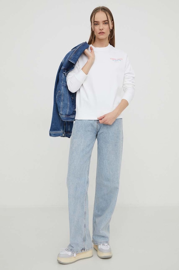 Mikina Tommy Jeans DW0DW17336 bílá SS24