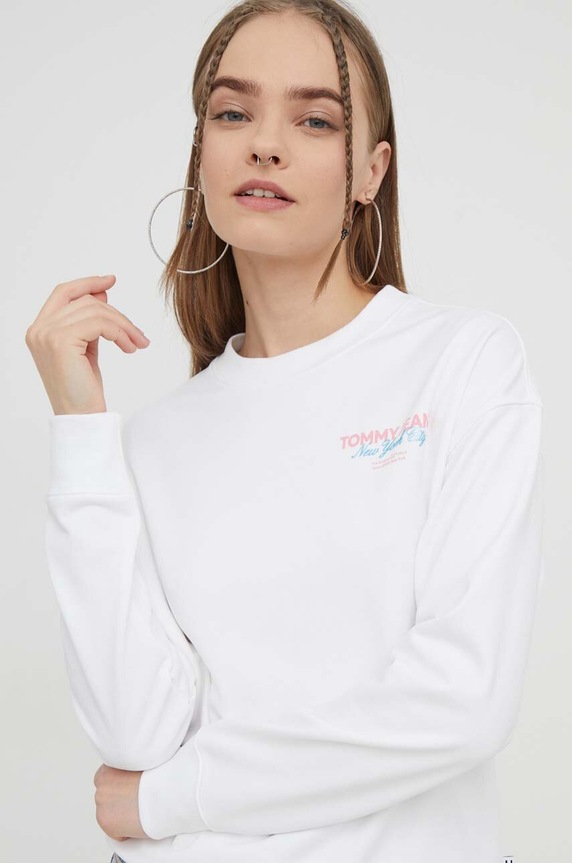 Mikina Tommy Jeans bílá DW0DW17336
