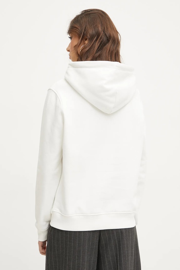 Oblačila Tommy Jeans pulover s kapuco ženski bombažen z elastanom DW0DW17324 bela