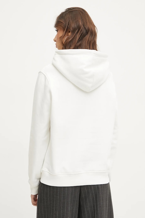 Oblačila Tommy Jeans pulover s kapuco ženski bombažen z elastanom DW0DW17324 bela