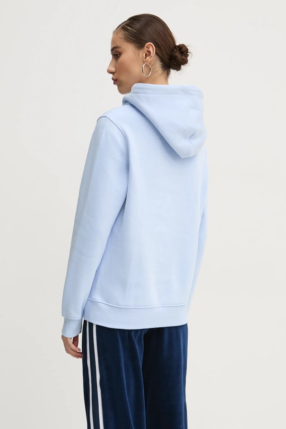 Ruházat Tommy Jeans kapucnis melegítőfelső női pamut elasztánnal DW0DW17324 kék