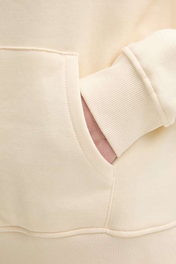 Tommy Jeans mikina s kapucí dámská bavlněná s elastanem DW0DW17324 béžová