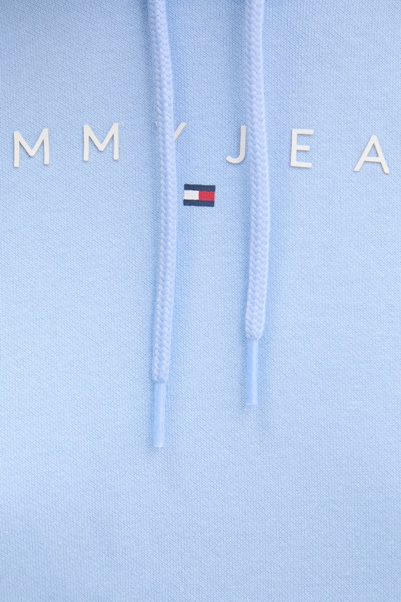 Tommy Jeans mikina s kapucí dámská bavlněná s elastanem DW0DW17324 modrá