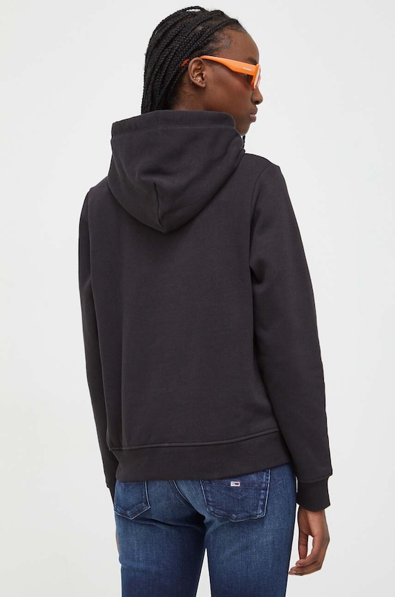 Îmbrăcăminte Tommy Jeans hanorac cu glugă pentru femei din bumbac cu elastan DW0DW17324 negru