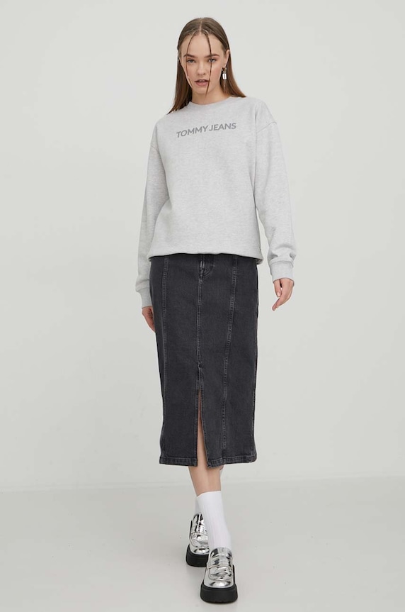 Tommy Jeans bluza bawełniana DW0DW17327 szary SS24