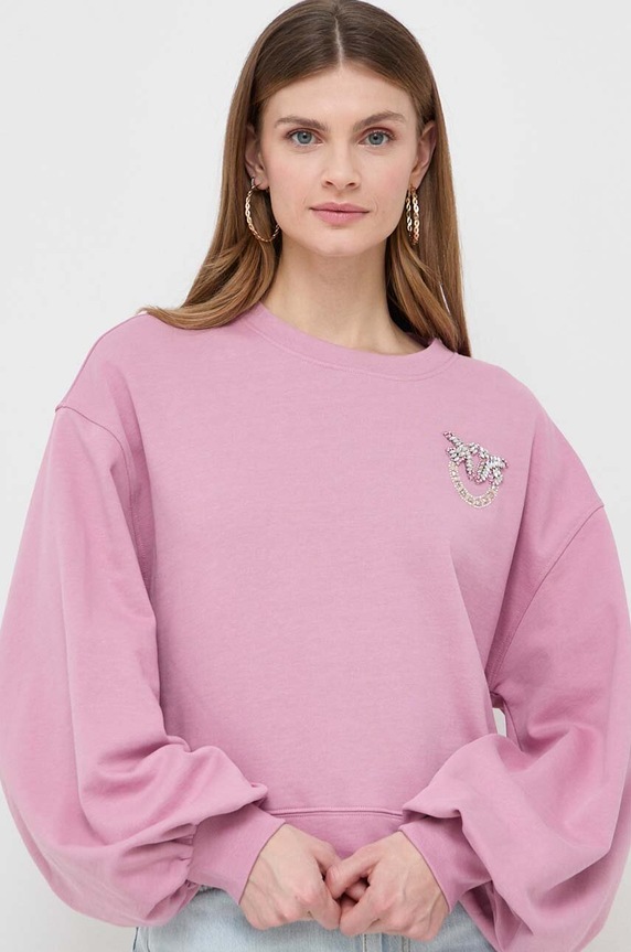 Pinko bluza bawełniana aplikacja różowy 102827.A1R8
