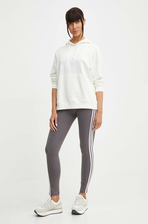 adidas bluza bawełniana IR5449 beżowy SS24