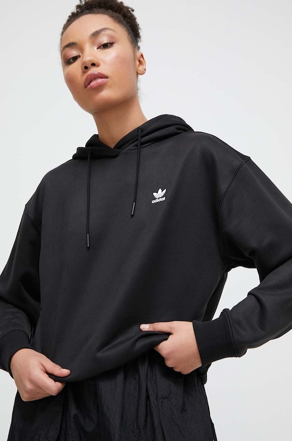 Mikina adidas Originals s kapucí černá IU2421