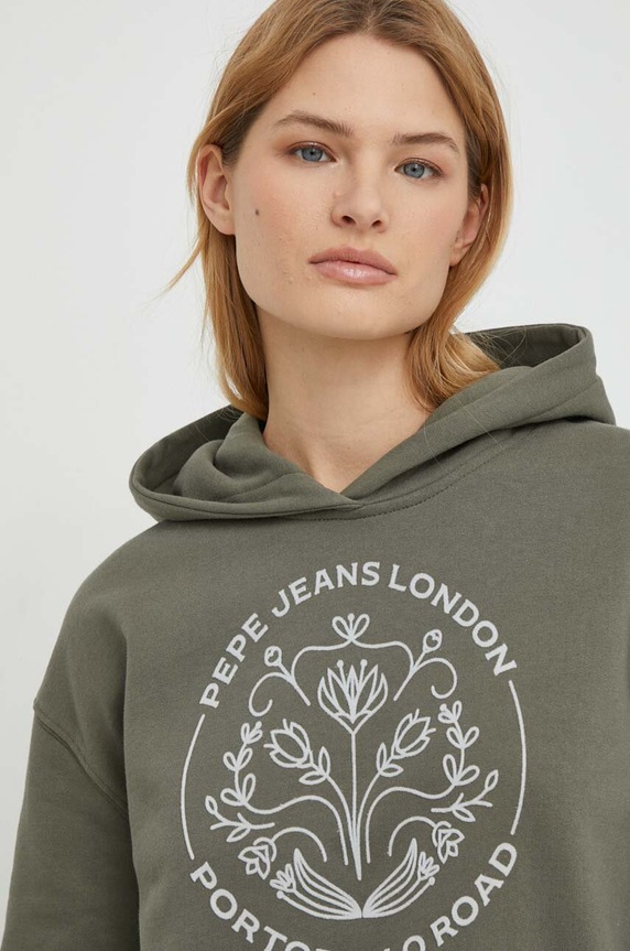 Bavlněná mikina Pepe Jeans HARIA zelená PL581399