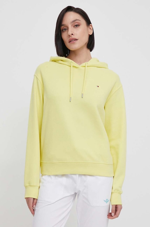 Tommy Hilfiger felpa in cotone giallo WW0WW41245