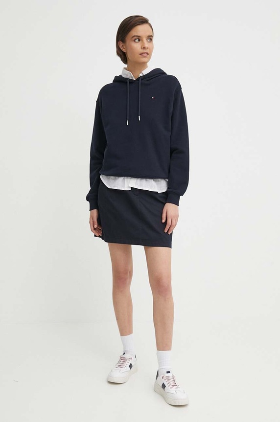 Tommy Hilfiger pamut melegítőfelső WW0WW41245 sötétkék NC24