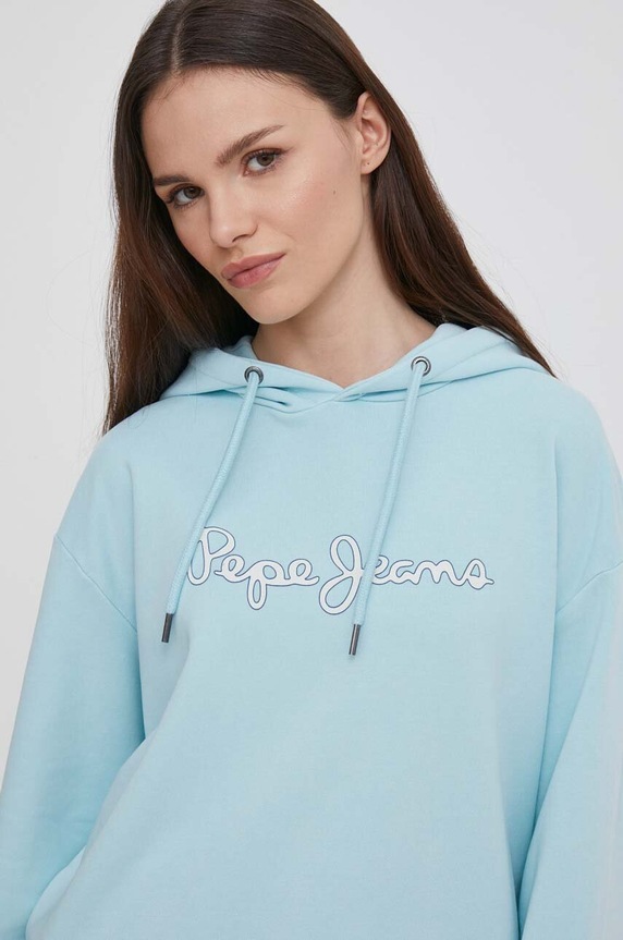 Mikina Pepe Jeans Lana HOODIE s kapucňou modrá PL581440