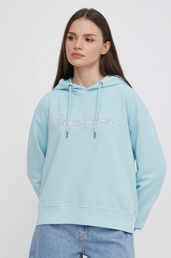 Mikina Pepe Jeans Lana HOODIE modrá PL581440