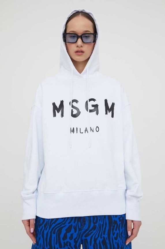 Βαμβακερή μπλούζα MSGM στάμπα λευκό 2000MDM515.200000