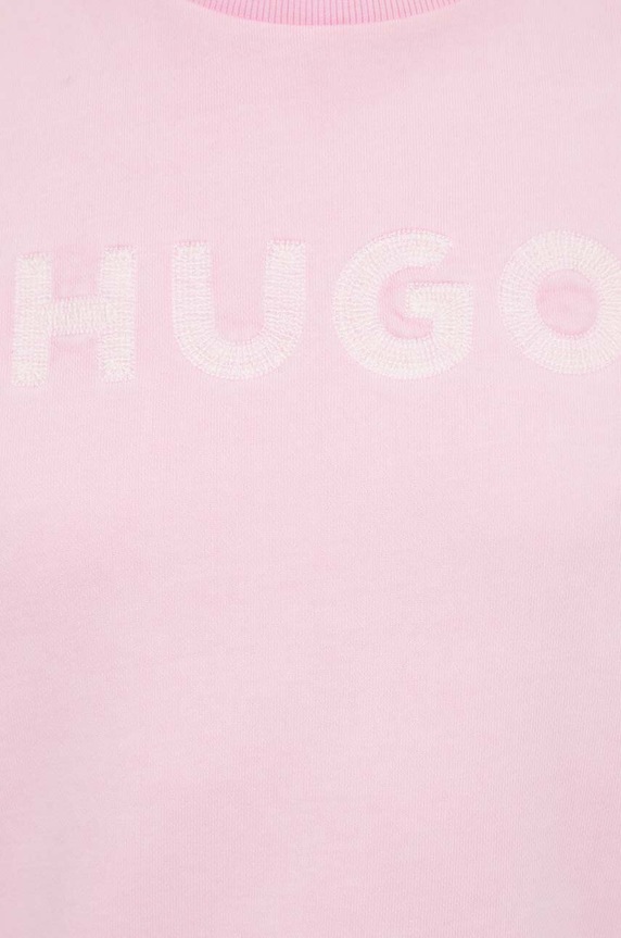 HUGO bluza bawełniana 50512022 różowy