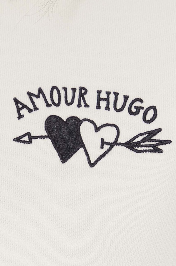 Pamučna dukserica HUGO 50513168 bež