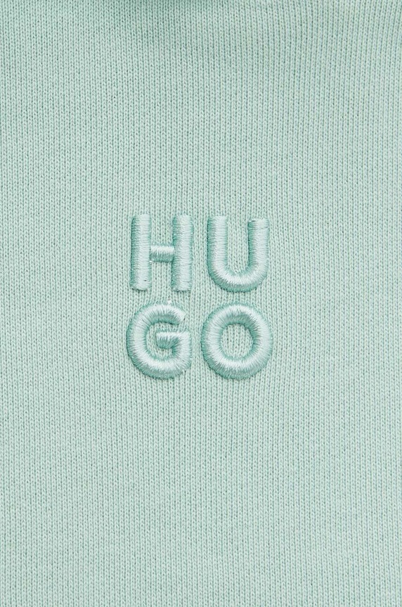 HUGO Μπλούζα με κουκούλα γυναικεία βαμβακερή Delfinia 50522423 πράσινο