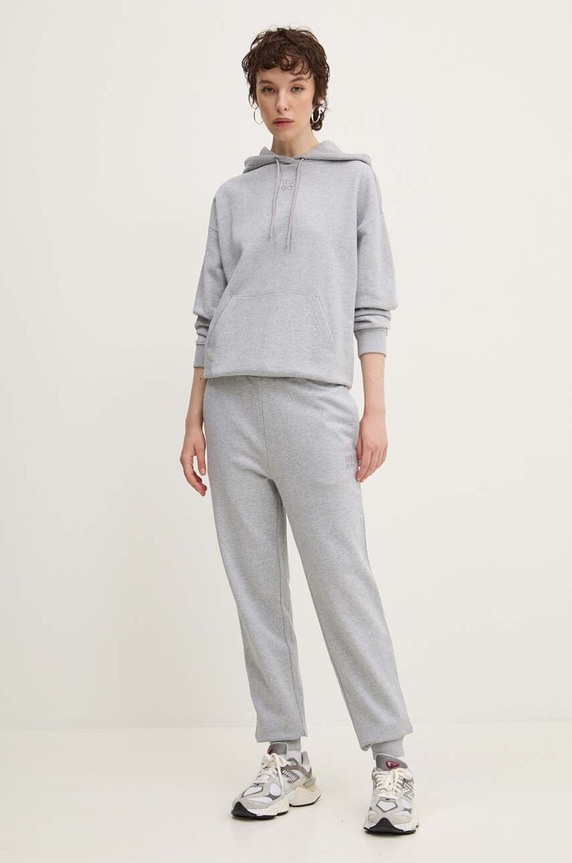 HUGO μπλούζα με κουκούλα γυναικεία βαμβακερή Delfinia 50522423 γκρί AA00