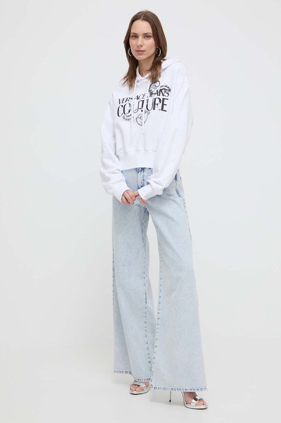 Versace Jeans Couture pamut melegítőfelső 76HAIG00.CF01G fehér SS24
