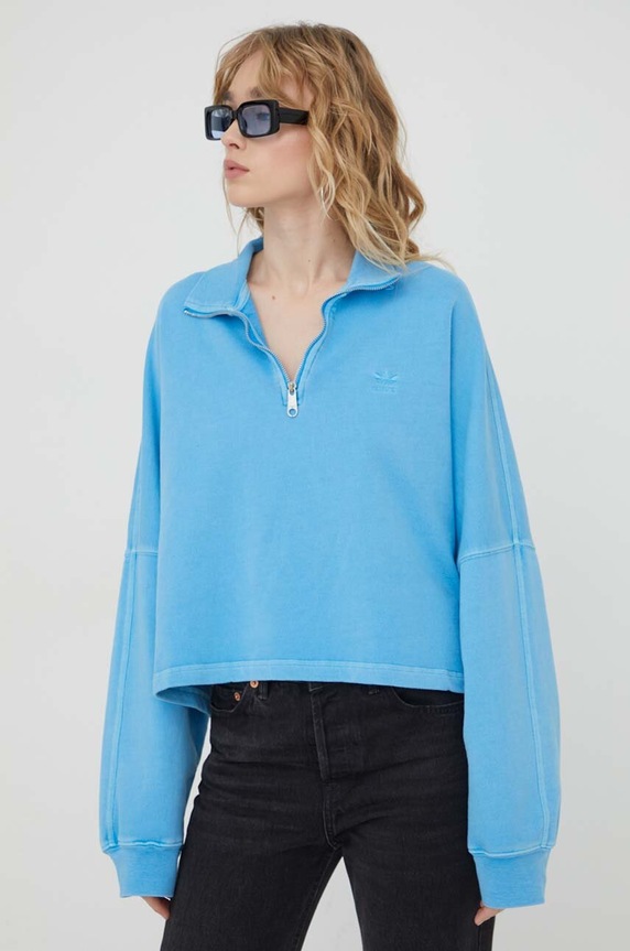 adidas Originals bluza bawełniana bawełna niebieski IR5998