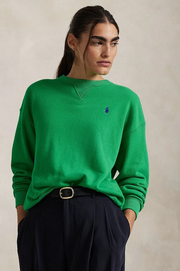 Polo Ralph Lauren bluza bawełniana bawełna zielony 211935582