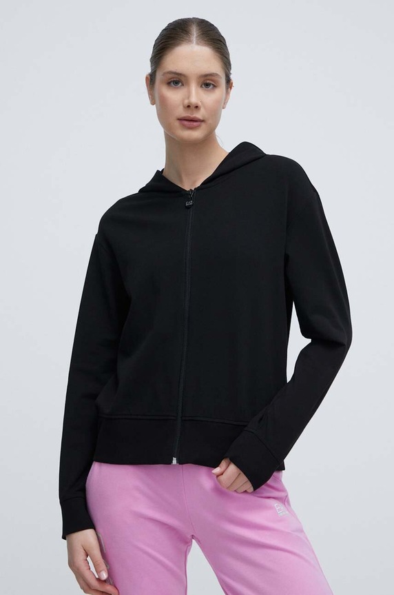 Μπλούζα EA7 Emporio Armani με κουκούλα μαύρο TJTHZ.3DTM22.0228