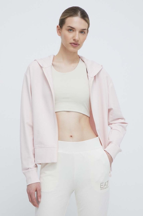 Mikina EA7 Emporio Armani s elastanom ružová TJTHZ.3DTM22.1422