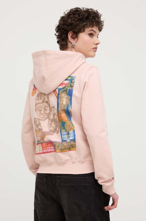Diesel felpa in cotone con rosa A13255.0AKAL
