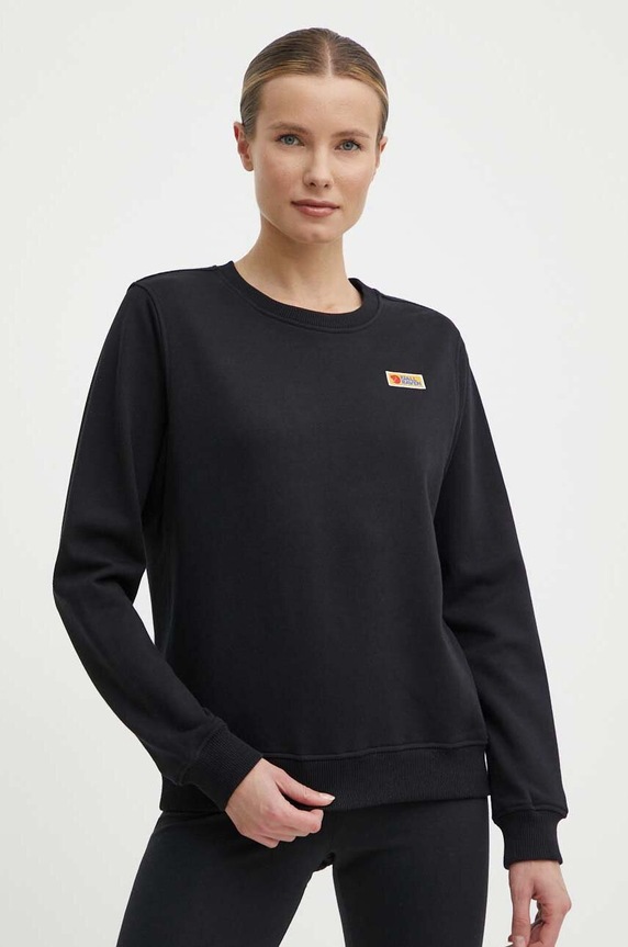 Fjallraven bluza bawełniana Vardag Sweater bawełna czarny F87075.550