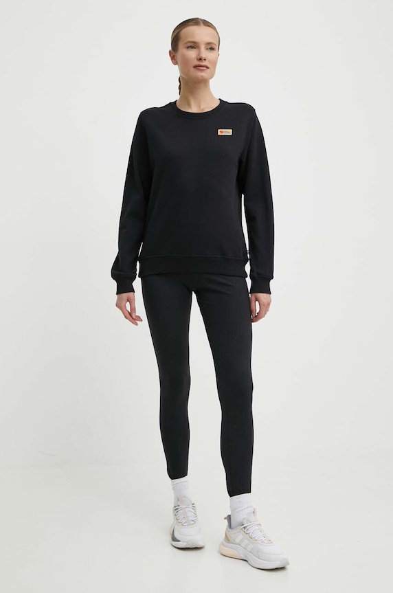 Fjallraven bluza bawełniana Vardag Sweater F87075.550 czarny SS24