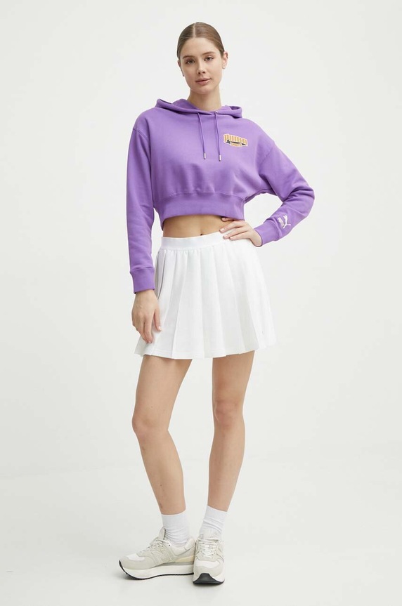 Βαμβακερή μπλούζα Puma 624346 μωβ SS24