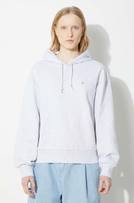 Carhartt WIP cotton sweatshirt Hooded Casey Sweatshirt with gray I032644.1DQXX