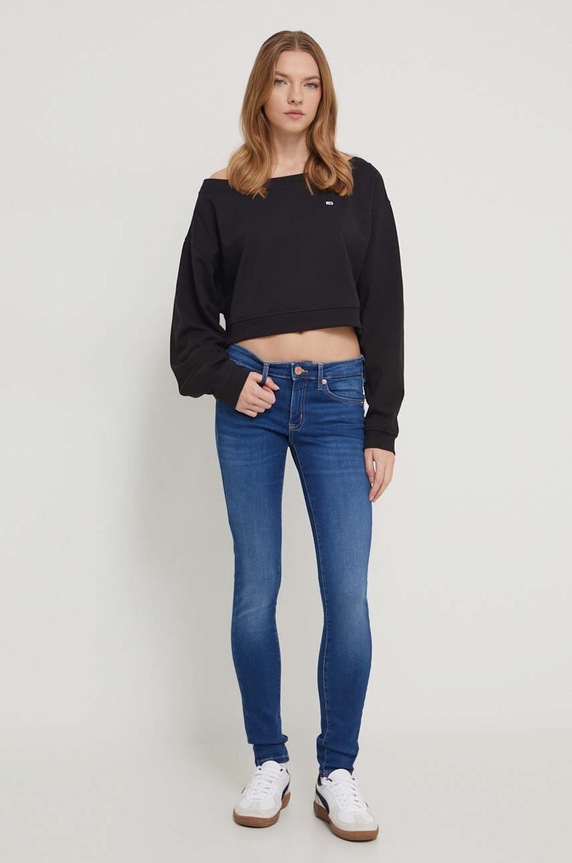 Μπλούζα Tommy Jeans DW0DW17956 μαύρο AW24