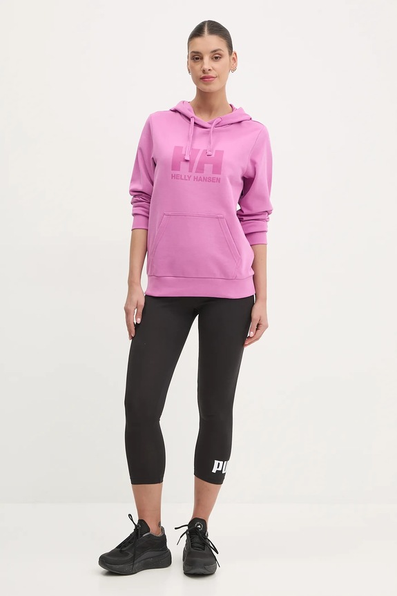 Helly Hansen bluza bawełniana HH LOGO 2.0 34460 fioletowy SS25